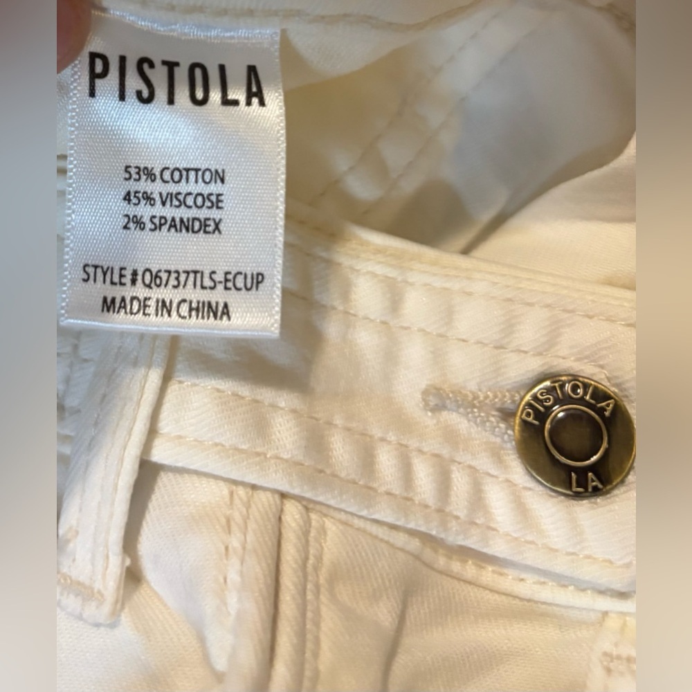 NWT Pistola Women’s Size 28 Ecru High Rise Cropped Utility Pant - Picture 5 of 10